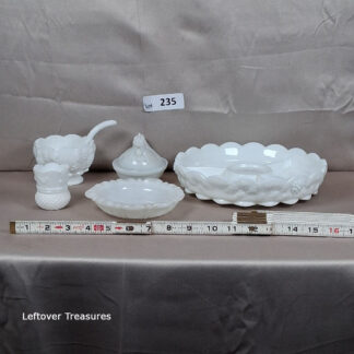 a235- lot of misc milk glass dishes