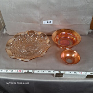a242- vintage marigold carnival glass bowls