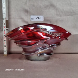 a248- handcrafted red art glass piece made by Huta J?zefina