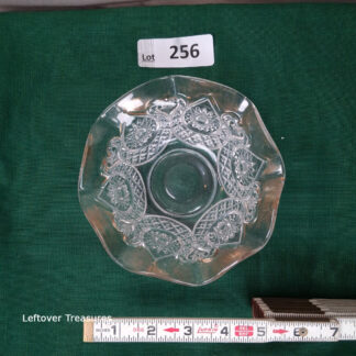 a256- Vintage New Martinsville Horseshoe Medallion Clear
