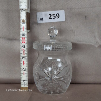 a259- vintage crystal lidded jar