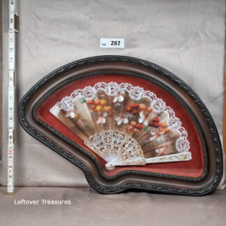 a282- antique French hand-painted folding fan