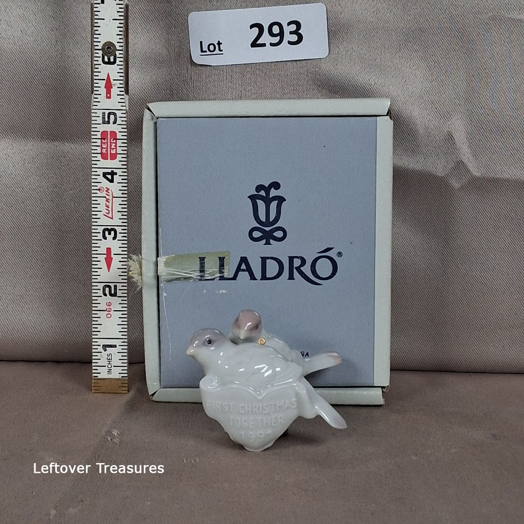 a293- Lladr? "First Christmas Together" 1991 Love Birds ornament