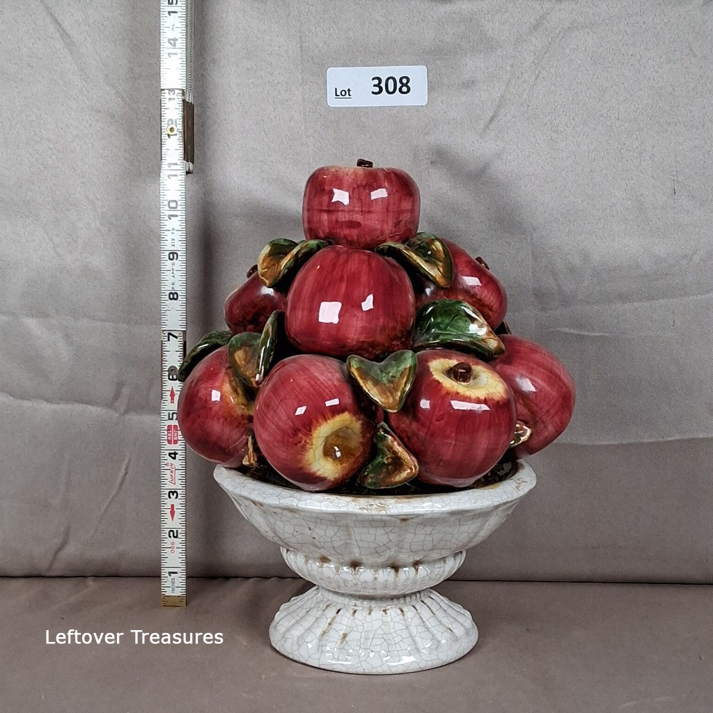 a308- country hutch ceramic apple centerpiece - Image 2