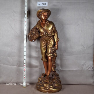 a309- vintage plaster tabletop male statue