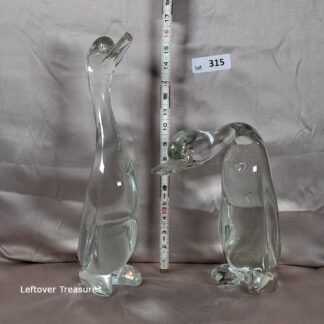 a315- murano art glass paired birds
