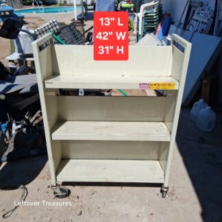 a374- 3-tier rolling book cart