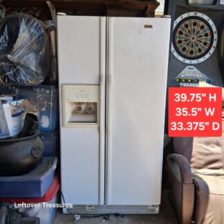 a398- white KitchenAid side-by-side refrigerator