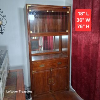 a399- campaign style curio cabinet