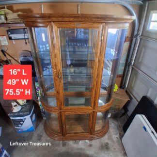 a401- oak curio cabinet