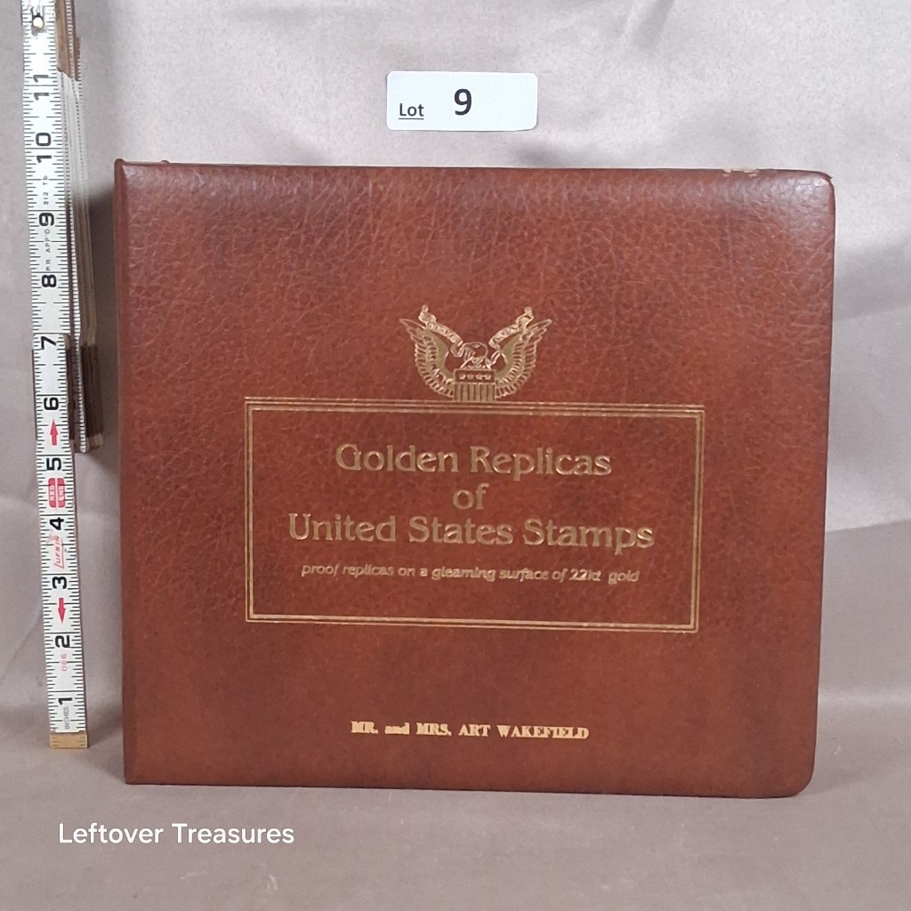 c9- Golden Replicas of United States Stamps 22Kt Gold Proof Collection Binder