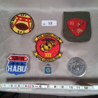 c12- Group of 6 US Marine Corps Military Patches Pins and Medallion SR-71 Habu