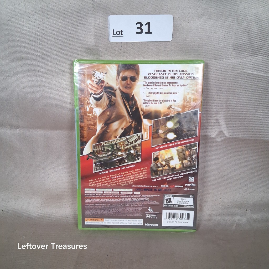 c31- Xbox 360 John Woo Presents Stranglehold Video Game Factory Sealed - Image 2