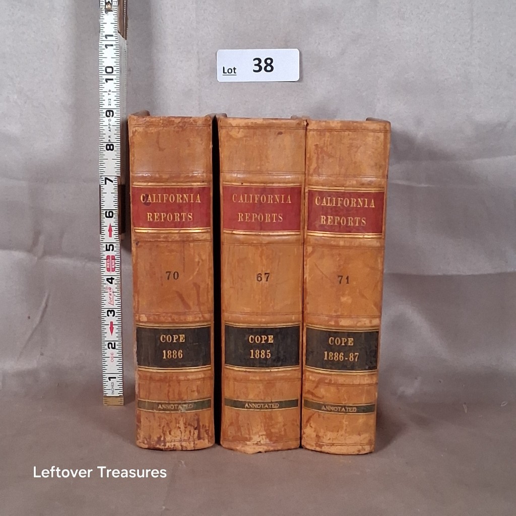 c37- Group of 12 California Reports Leather Bound Law Books Tuttle and Hillyer Annotated