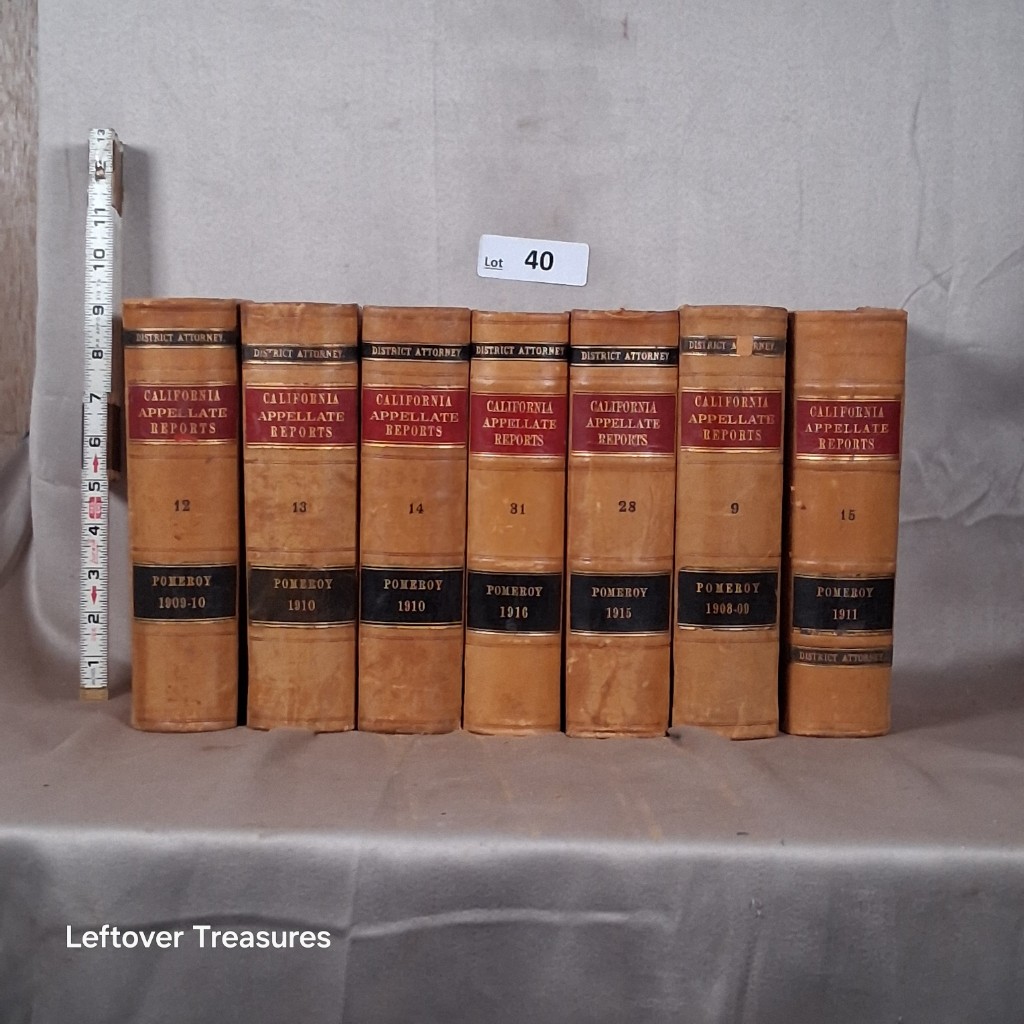 c39- Group of 4 California Reports Leather Bound Law Books Hillyer Smith Thompson Bagley