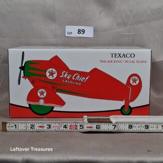 c89- Texaco 1940 Air King Pedal Plane Sky Chief Gasoline Diecast Bank Boxed