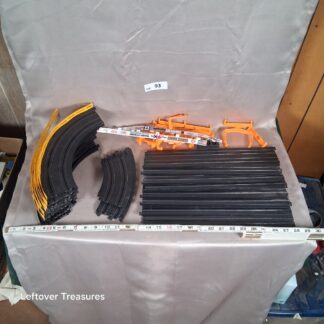 c93- Group of AFX Slot Car Track Pieces and Guardrails Curves and Straights