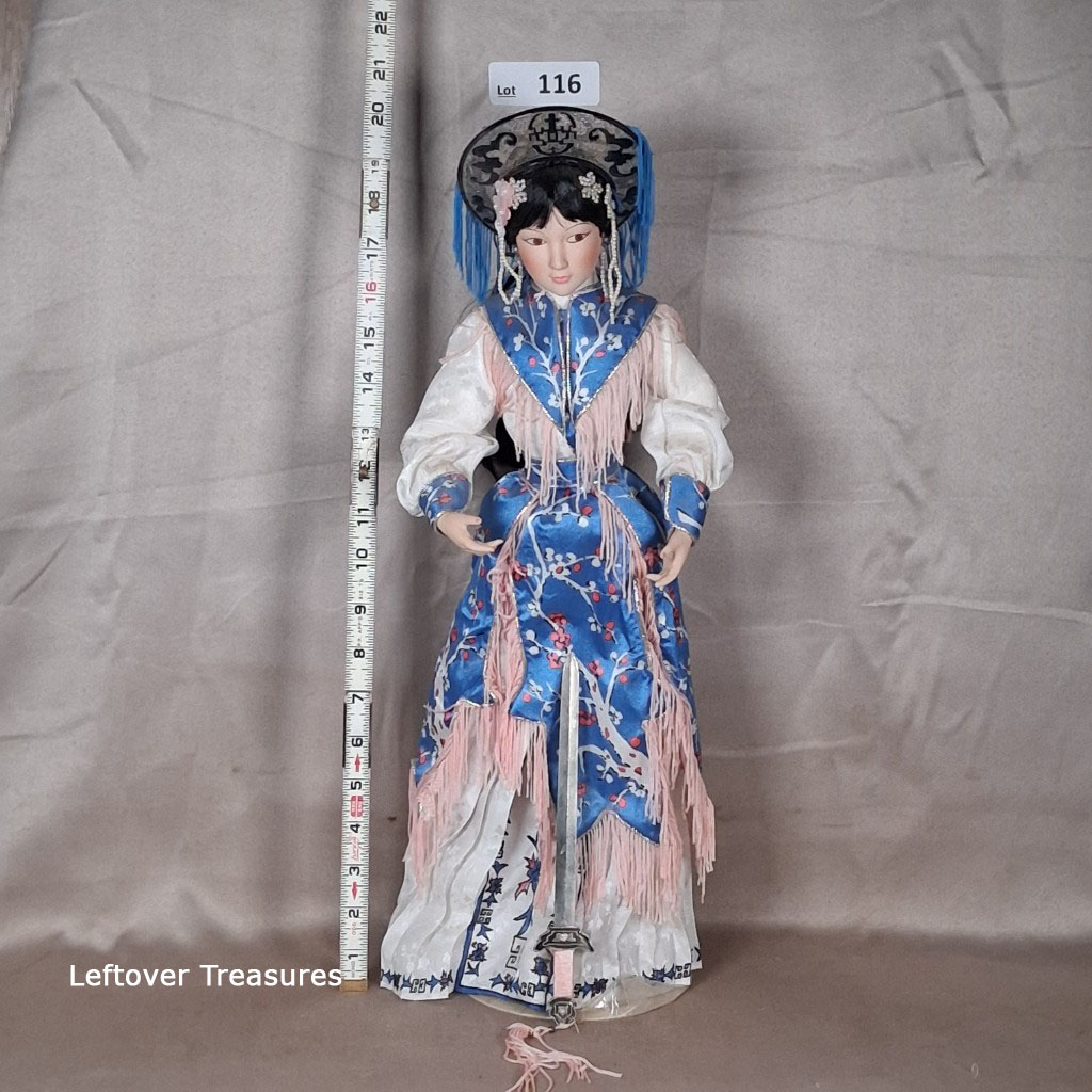 c116- Danbury Mint 20" MU-LAN Porcelain Bride Doll - Bride Splendors of Imperial China