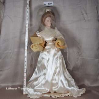 c119- Vintage Franklin Heirloom Victorian Porcelain Bride Doll - Gibson Girl
