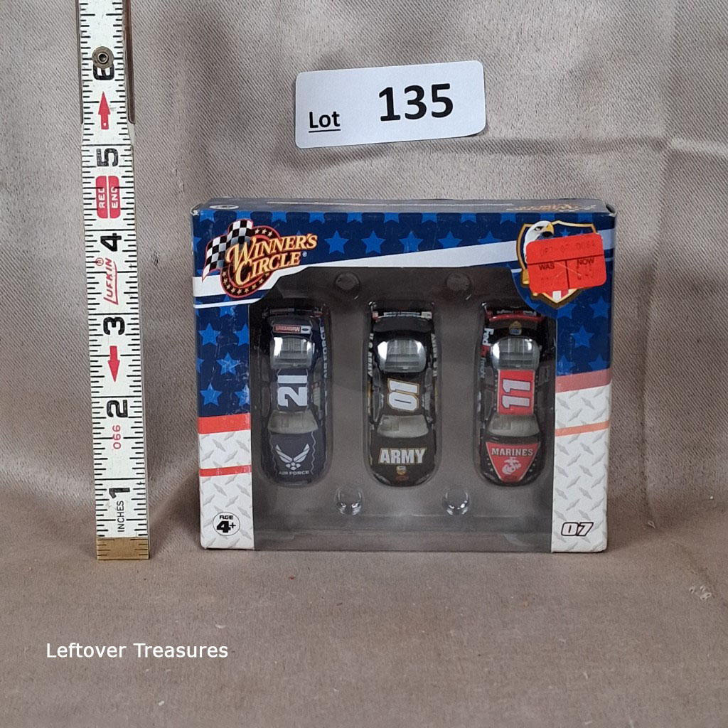c135- Winner's Circle NASCAR Military 3-Pack Air Force 21 Army 01 Marines 11 Diecast NIB