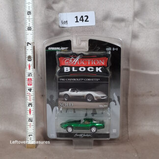 c142- Greenlight Auction Block 1982 Chevrolet Corvette GREEN MACHINE Chase Barrett-Jackson