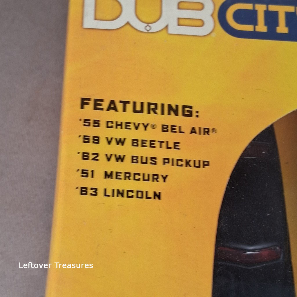 c156- Jada Dub City 5-Deep Old Skool Set VW Bus Beetle Chevy Bel Air Mercury 1:64 NIB - Image 2