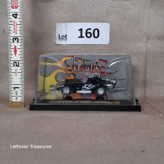c160- Flames The Series 1965 Shelby Cobra Daytona Black White Flames Acrylic Case 1:64 NIB