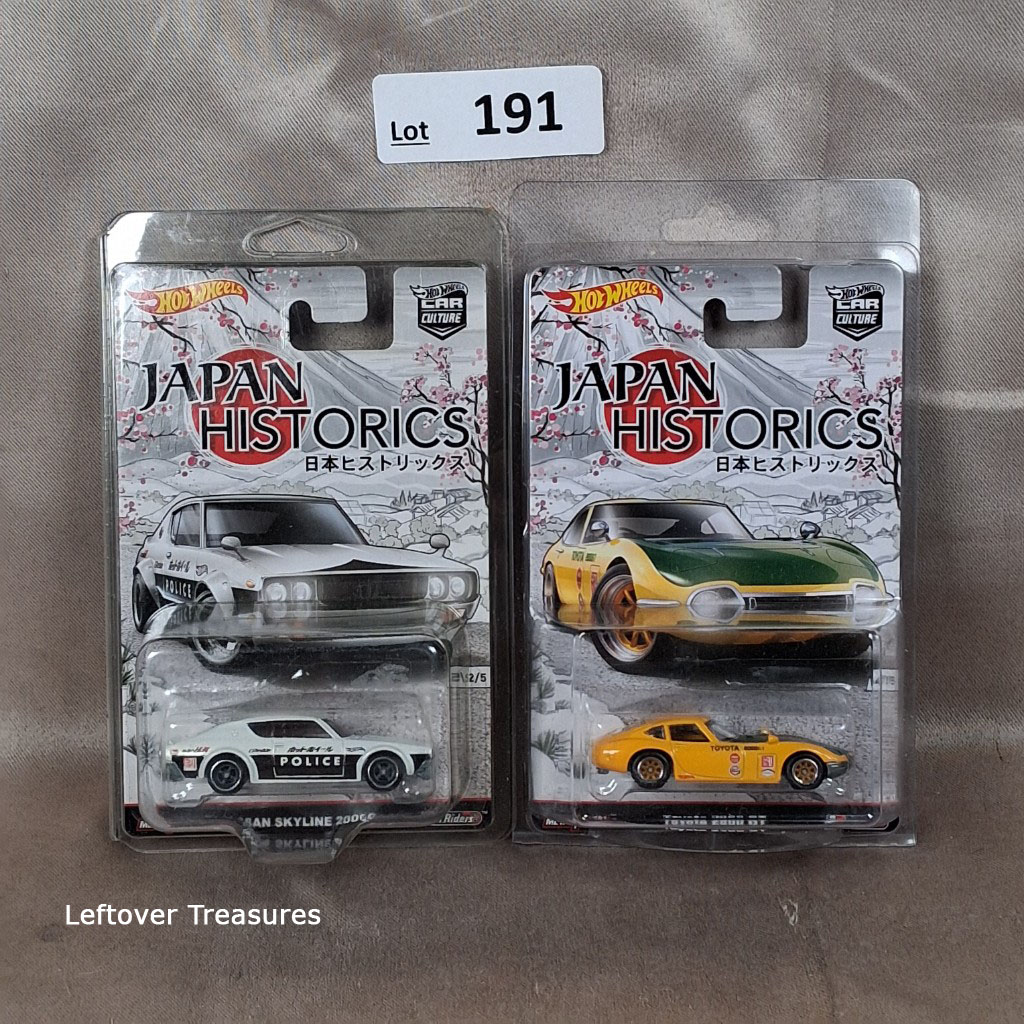 c191- Hot Wheels Japan Historics 2-Car Lot Nissan Skyline 2000GT-X Toyota 2000GT