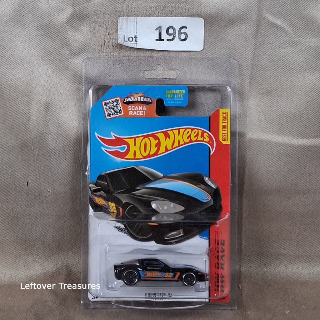 c196- Hot Wheels HW Race Corvette C6R Black Blue Orange Stripe 32 Best For Track NIP