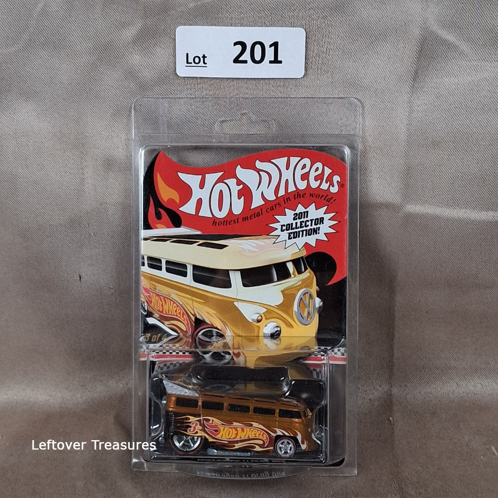 c201- Hot Wheels 2011 Collector Edition VW Drag Bus Spectraflame Gold Mail-In NIP