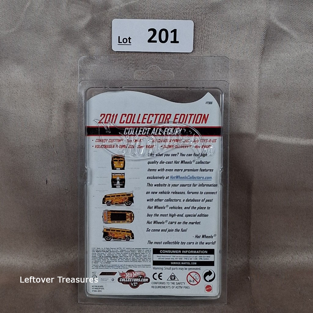 c201- Hot Wheels 2011 Collector Edition VW Drag Bus Spectraflame Gold Mail-In NIP - Image 2
