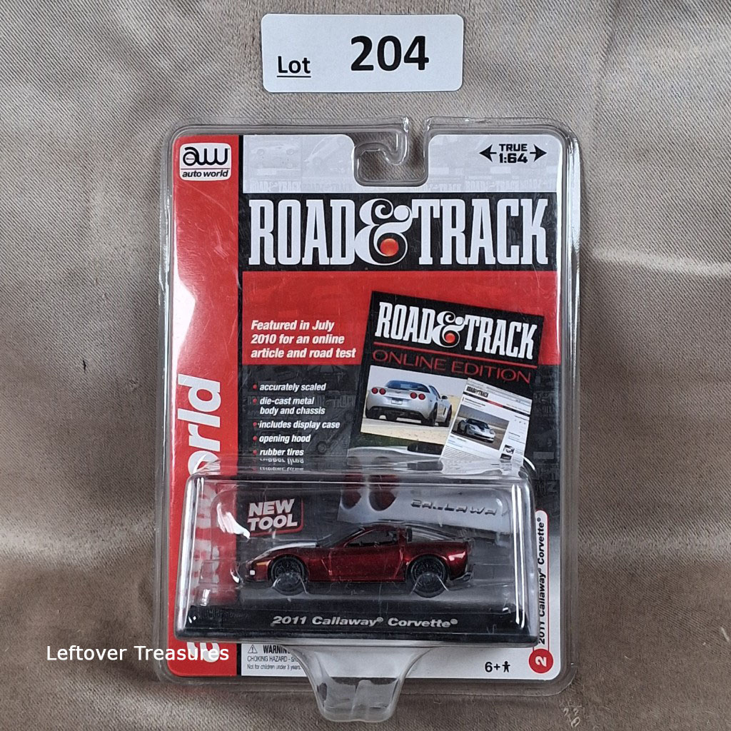 c204- Auto World Road & Track Online Edition 2011 Callaway Corvette Metallic Red NIP