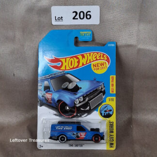 c206- Hot Wheels HW City Works Time Shifter Blue Tire Shop Wagon 2017 New Tool NIP