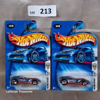 c213- Hot Wheels 2004 First Editions Cul8r See Ya Later Grey/Red Duplicates Lot x2 NIP