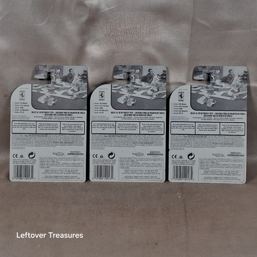 c218- Hot Wheels Ferrari Heat 3-Car Lot F550 Challenge 456M 550 Maranello Flames NIP - Image 2