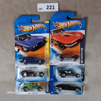 c221- Hot Wheels Lot x5 Pontiac GTO Judge 63 Corvette Hot Seat Cadillac NIP