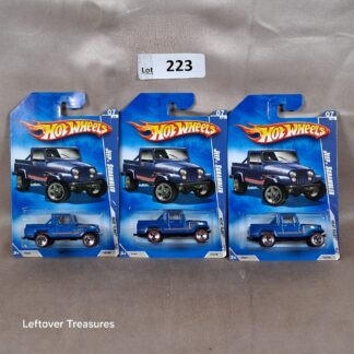 c223- Hot Wheels Heat Fleet Jeep Scrambler Metallic Blue Duplicates Lot x3 NIP