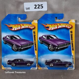 c225- Hot Wheels 2009 New Models '69 Cougar Eliminator Purple Duplicates Lot x2 NIP