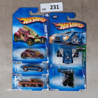 c231- Hot Wheels Lot x5 Fatbax Exhausted Straight Pipes Dream Garage Rebel Rides NIP