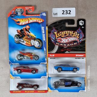 c232- Hot Wheels Larry's Garage 69 Camaro Real Riders Canyon Carver Battle Force 5 Lot x5