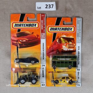 c237- Matchbox Ready For Action Routemaster Bus Morgan Aeromax Taxi Lot x4 NIP