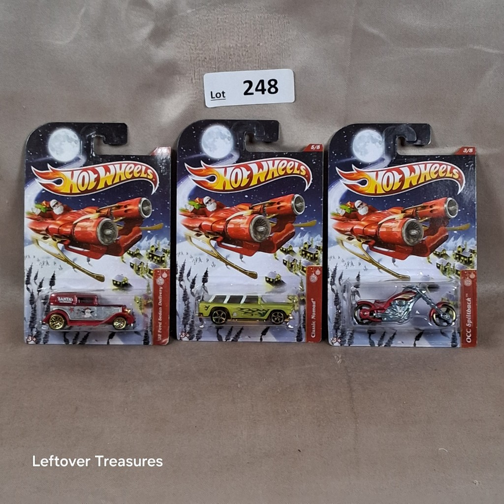 c248- Hot Wheels Holiday Hot Rods Christmas 3-Car Lot '38 Ford Nomad OCC Splitback