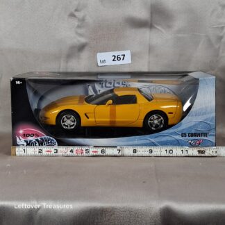 c267- 100% Hot Wheels C5 Corvette Millennium Yellow Large 1:18 Scale Diecast NIB