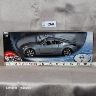 c268- 100% Hot Wheels Nissan Z Grey Metallic Large 1:18 Scale Diecast Sports Car NIB
