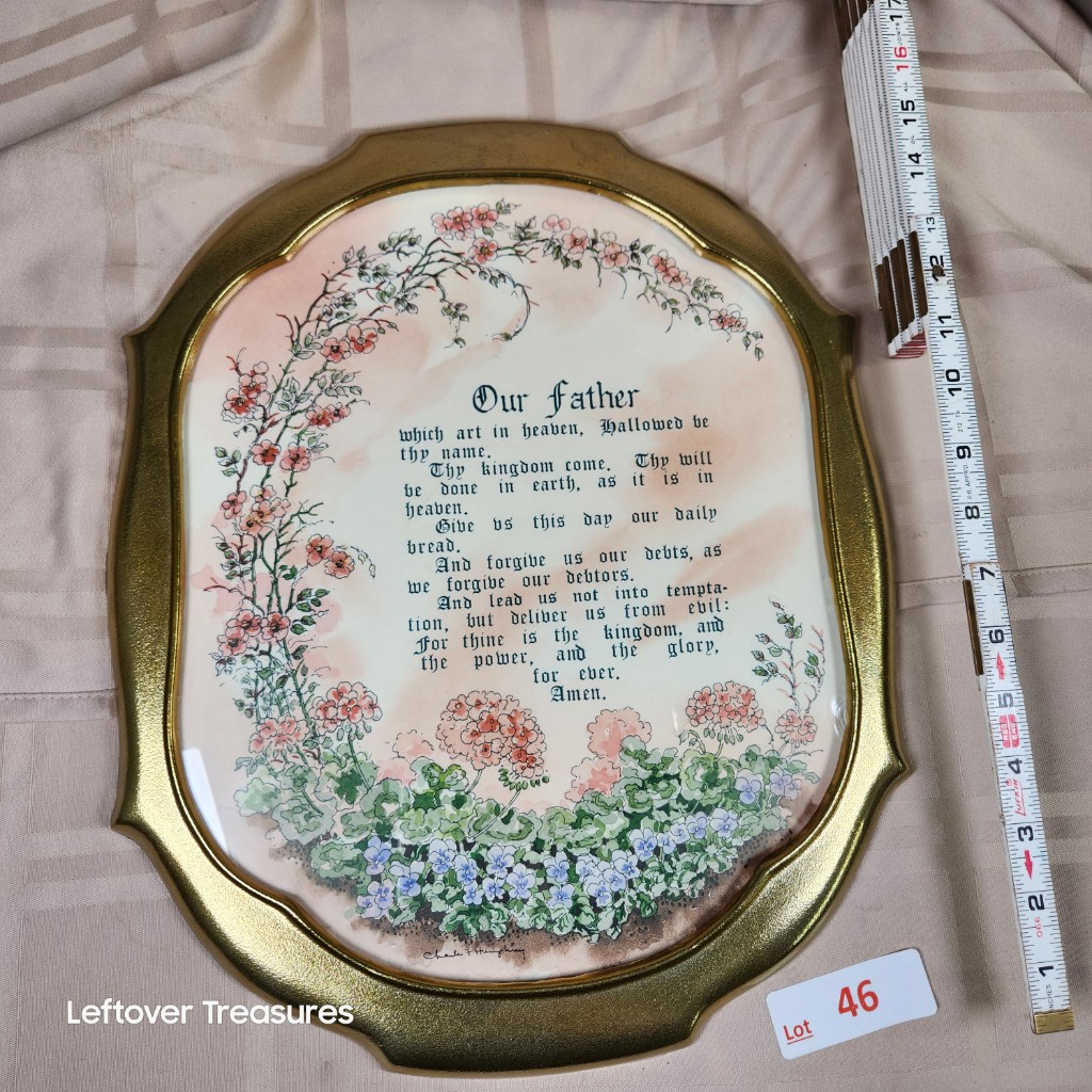 e46- Vintage framed The Lords Prayer