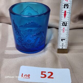 e52- vintage cobalt blue pressed glass mushroom toothpick holder