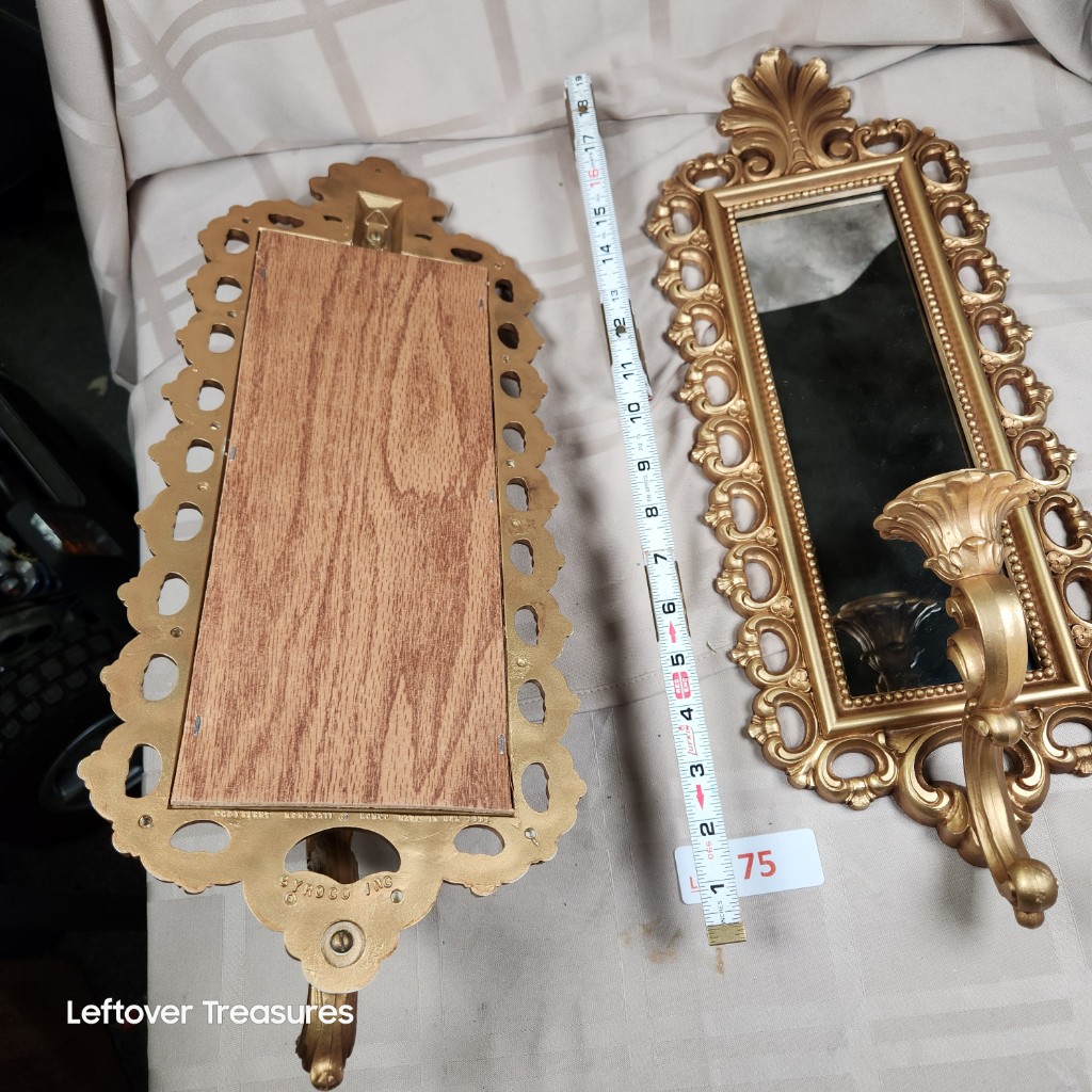 e75- Syroco Hollywood Regency Wall Sconces - Image 2