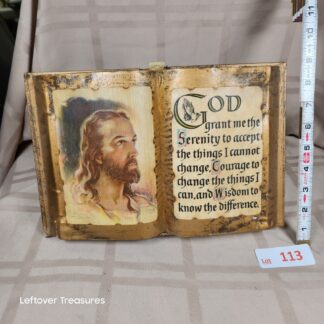 e113- Table Top Faux Book of Jesus and the Serenity Prayer