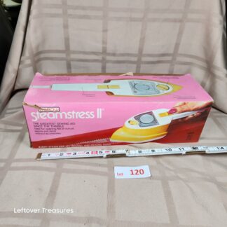 e120- Osrow Steamstress II lightweight portable steam iron and sewing aid box
