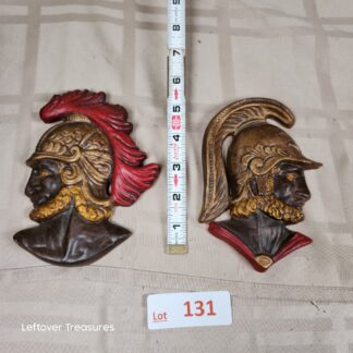 e131- Mid Century Roman Soldiers Wall Plaques
